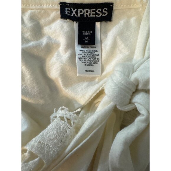 Express White Knit Lace Halter Top M - Picture 4 of 4